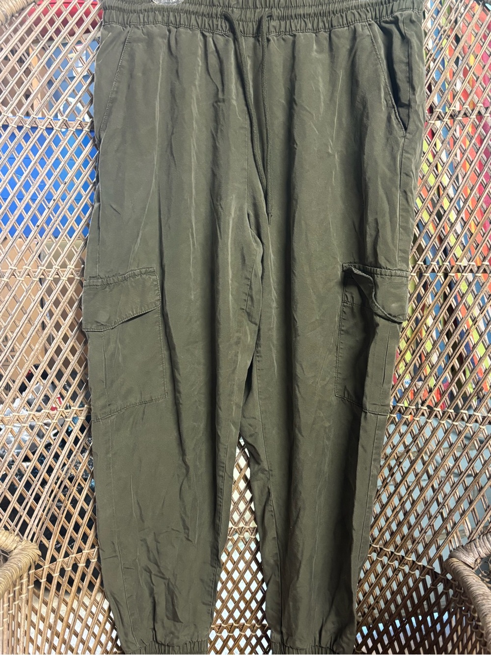 Utility Cargo Jogger Pants in Olive Green